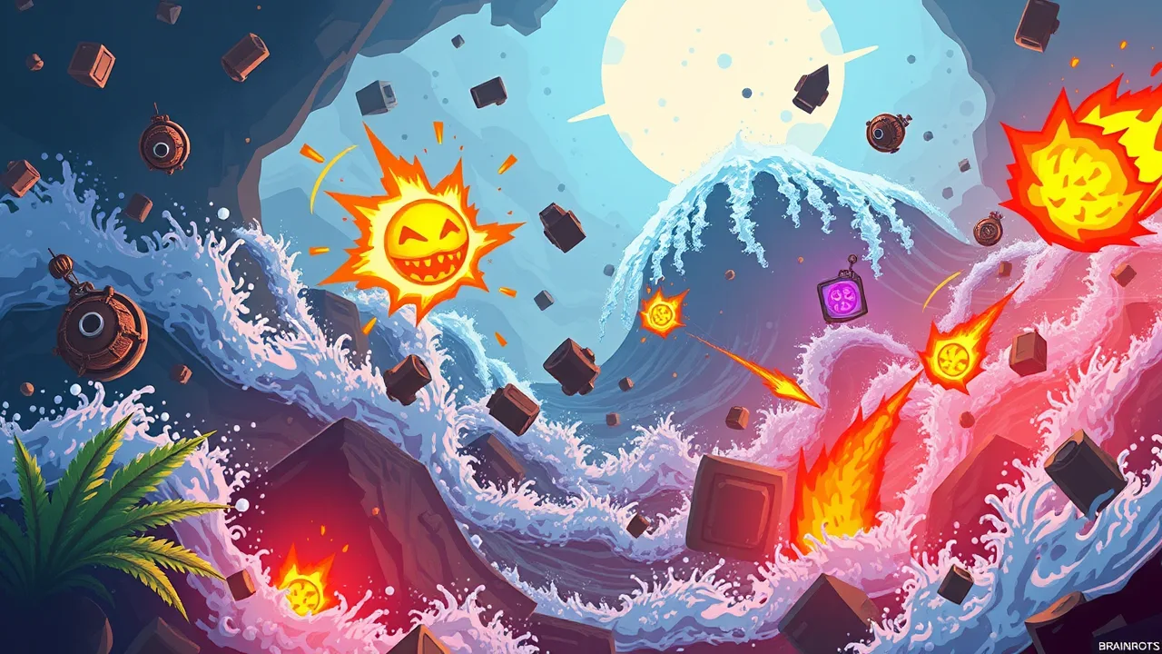 Exciting Survival Challenge in Escape Tsunami for Brainrots Browser image