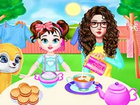 Mom And Taylor Washing Clothes image