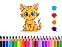 image bg Cute Cat Coloring Book