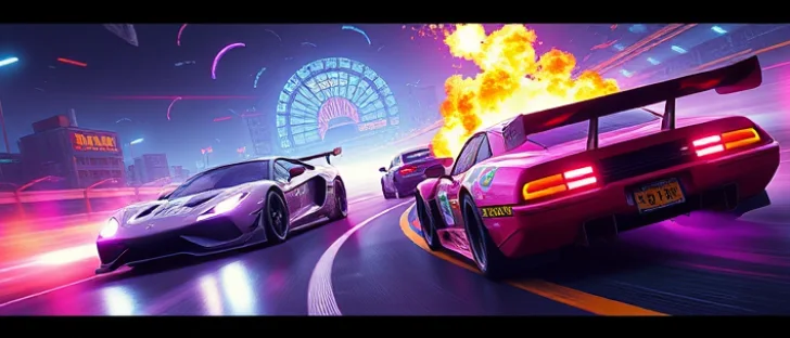 Cyber Cars Punk Racing 2 Crazy Games image